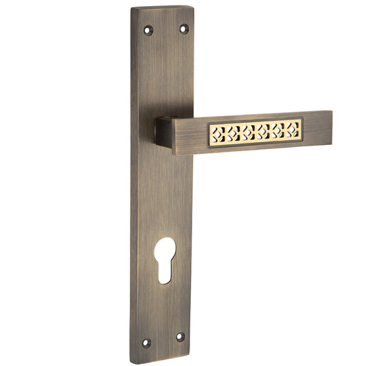 Allied  Brass Mortise Handle Set with CY Lock Body | 3 Keys | 60 mm One Side Knob Cylinder | Code - BM07
