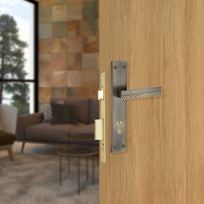 Allied  Brass Mortise Handle Set with CY Lock Body | 3 Keys | 60 mm One Side Knob Cylinder | Code - BM13