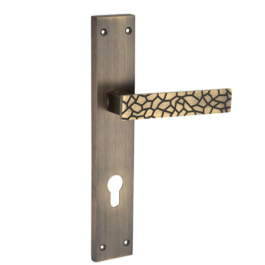 Allied  Brass Mortise Handle Set with CY Lock Body | 3 Keys | 60 mm One Side Knob Cylinder | Code - BM50