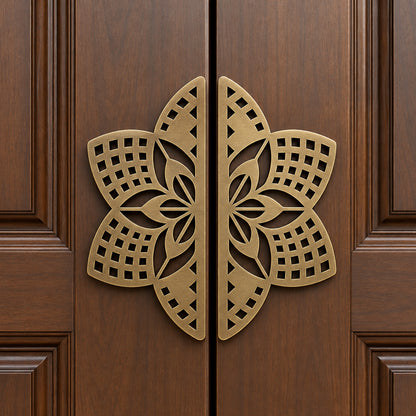 Allied Premium Main Door Handle | Decorative Mandala Design | Luxury Entrance Door Hardware | Stylish & Durable Door Handle Code - D01