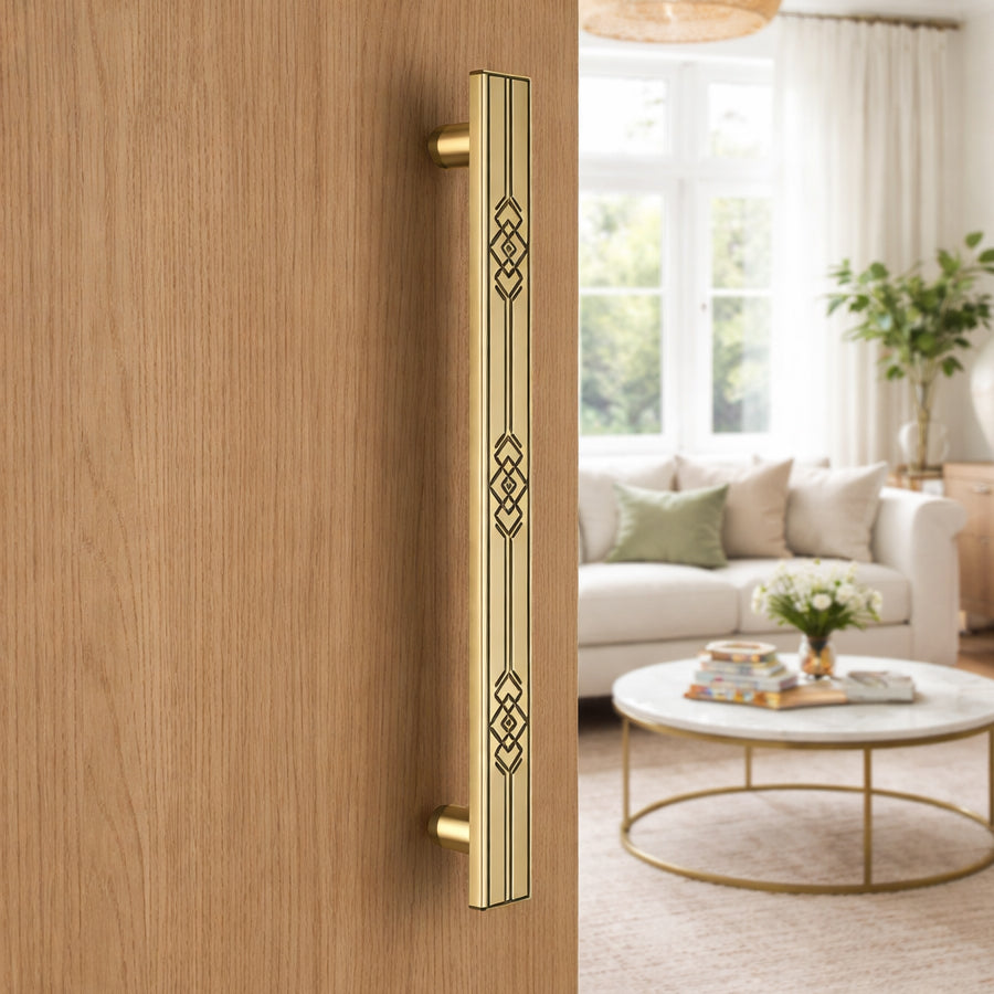 Allied Brass Pull Handle| Wooden Brass Door Handle | Brass Door Handle | Code- trio