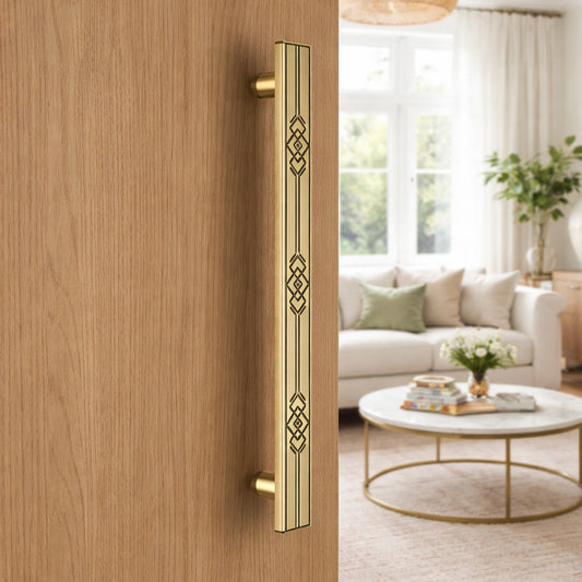 Allied Brass Pull Handle| Wooden Brass Door Handle | Brass Door Handle | Code- trio